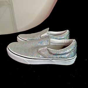 Sequin holographic Vans slip on sneaker
